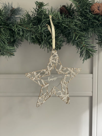 Étoile de Noël personnalisée - Décoration personnalisable avec prénom