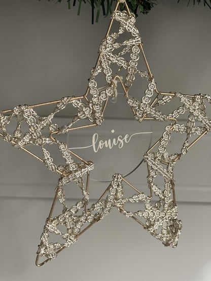 Étoile de Noël personnalisée - Décoration personnalisable avec prénom