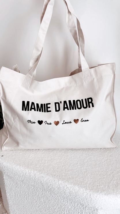 Sac Personnalisé "Mamie d'Amour" – Cadeau Chaleureux et Pratique pour Mamie