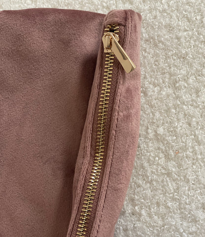 Pochette Personnalisée en Velours  – Gris Argenté et Rose Bois de Rose, Disponible en 2 Formats