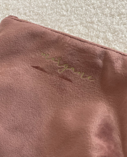 Pochette Personnalisée en Velours  – Gris Argenté et Rose Bois de Rose, Disponible en 2 Formats
