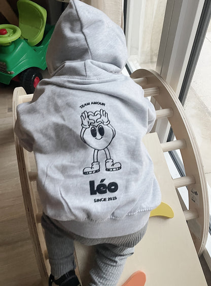 Sweat à capuche personnalisé enfant - "Team Amour"