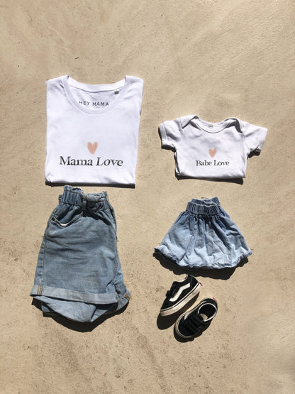 Pack Tee-shirt Mama Love + Body Babe Love assorti