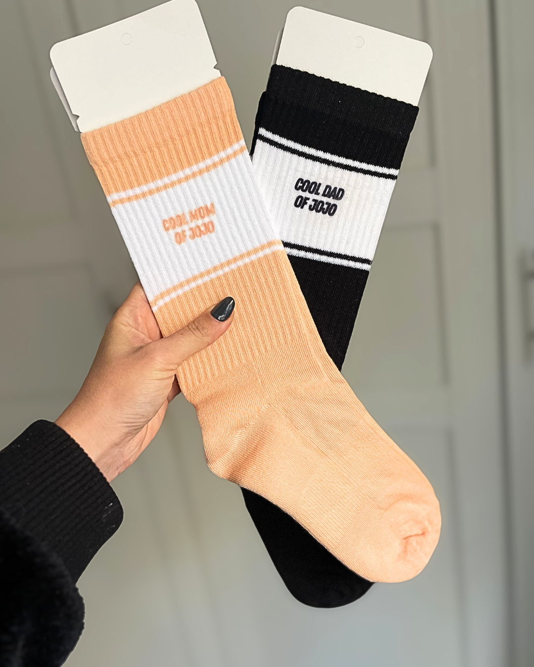 Chaussettes personnalisées style sport – Cadeau original pour papa, maman, papy, mamy…