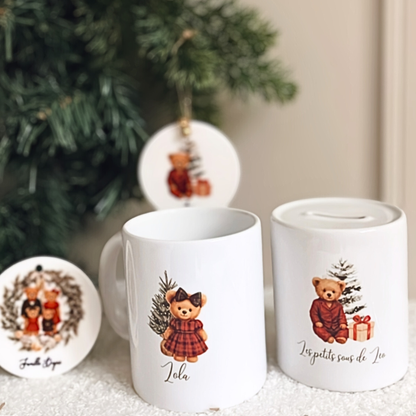 Tirelire enfant personnalisée en céramique - Cadeau naissance « Les petits sous de… »