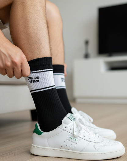 Chaussettes personnalisées style sport – Cadeau original pour papa, maman, papy, mamy…
