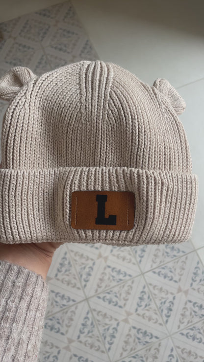 Pack casquette famille personnalisé – 2 casquettes adultes & bonnet bébé initiale | Cadeau naissance original