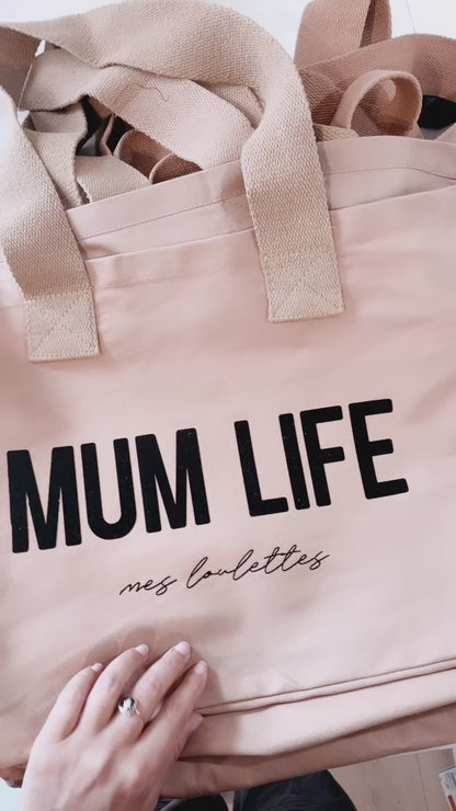 Cabas personnalisé "MUM LIFE" – Le sac idéal pour les mamans stylées et organisées